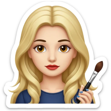 long haired make up artist sticker