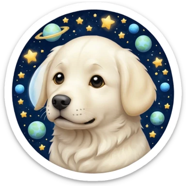 white labrador in space sticker
