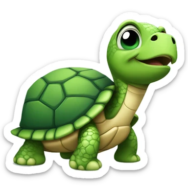 cute turtle with cute snake sticker