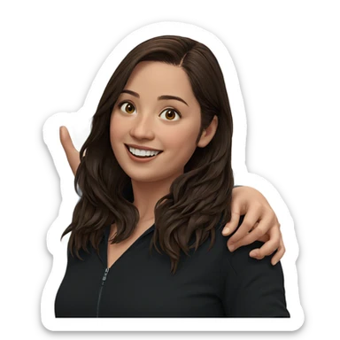 smiling girl with brown hair sticker