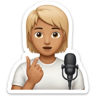 Hand tapping a mic sticker