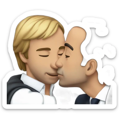 macron kissing eric zemmour sticker