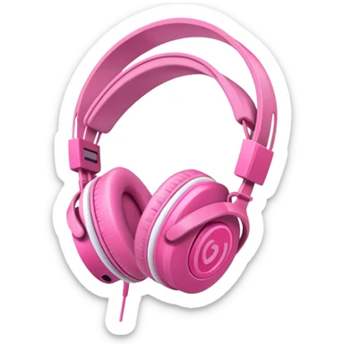 pink headphones sticker