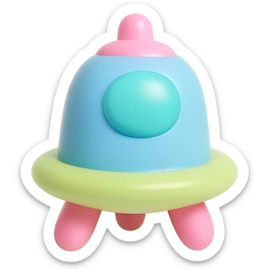 spaceship vinyl figure style sticker