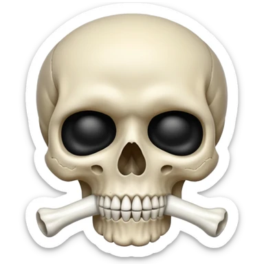 Skull shushing sticker