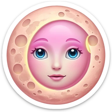 Light pink magical moon sticker