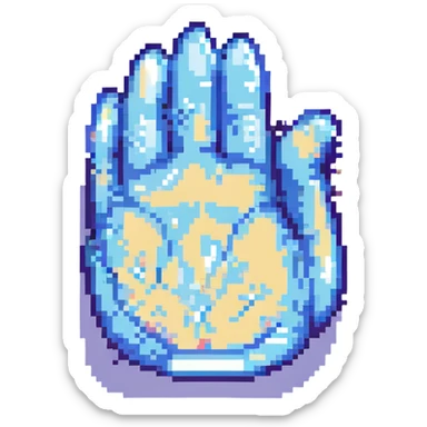 cat's clenched paw pixel art sticker