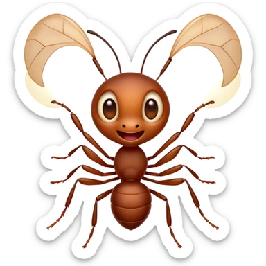 Cinematic Cheeky Ant Portrait Emoji, Head tilted dramatically with an exaggeratedly shocked expression, featuring a diminutive, agile body with wide, comically expressive eyes full of playful disbelief and subtly animated antennae, Simplified yet hilariously expressive features, highly detailed, glowing with a slightly sassy earthy glow, high shine, dramatic yet playful, stylized with an air of cheeky insect mischief, soft glowing outline, capturing the essence of a meme-worthy ant that looks ready to scurry its way into viral fame! sticker