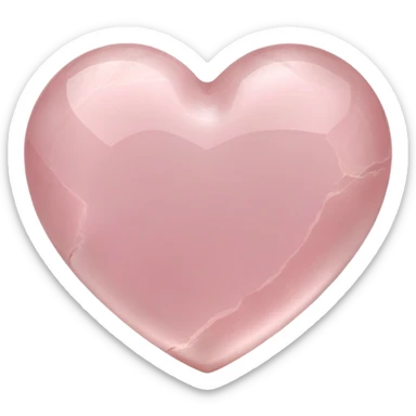 Carved rose quartz heart with rosy pink tone and smooth lustrous finish sticker