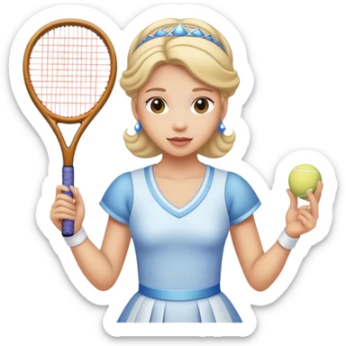 Princesse avec une raquette de tennis  sticker
