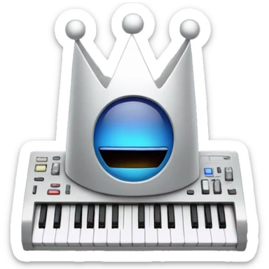 a synth with a crown on the corner sticker