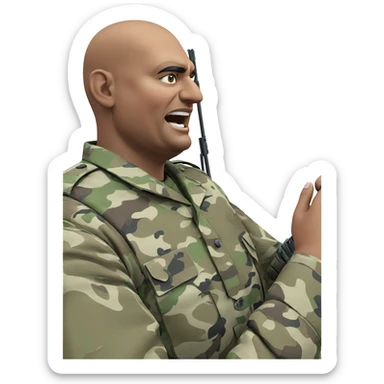 military soldier in camouflage sticker