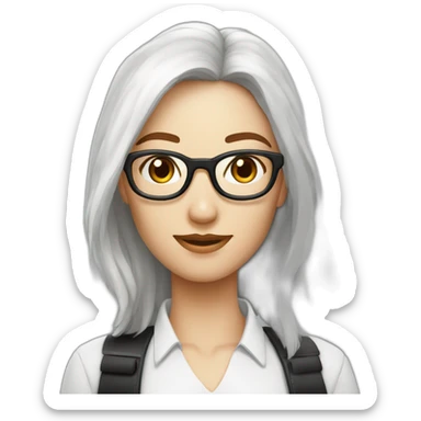 Homme blanc cheveux noir et lunette avec belle femme rousse sticker