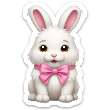 Bunny with pink bow  sticker