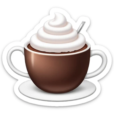 a cup of cocoa with marshmallows sticker
