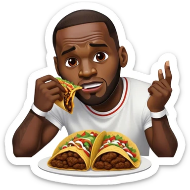 LeBron James eating tacos while watching scream sticker