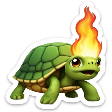 Turtle breathing fire sticker