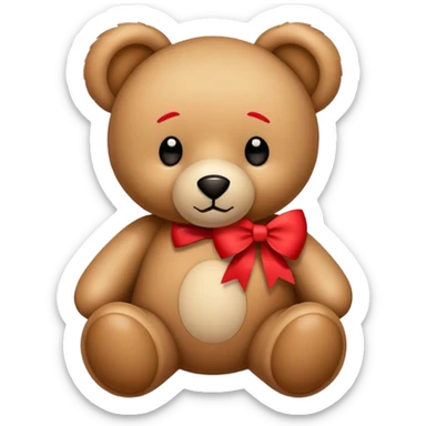 teddy bear with bow ribbon  sticker