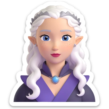 Mother of Dragons Daenerys Targaryen with silver hair, upper body sticker