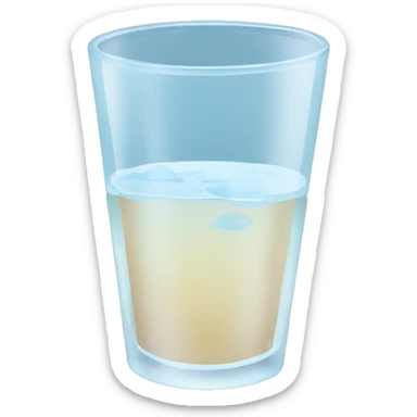 glass of water and the same glass but without water sticker