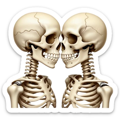 Skeleton kissin sticker