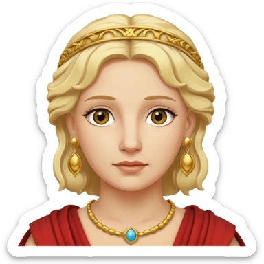 Ancient Roman woman with earrings and blonde hair sticker