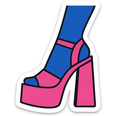 pink platform heel with leg in stockings sticker
