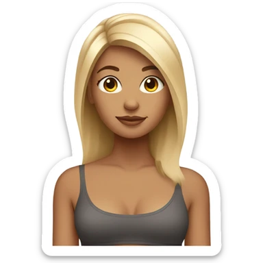 Girl with blonde balayage hair doing yoga sticker