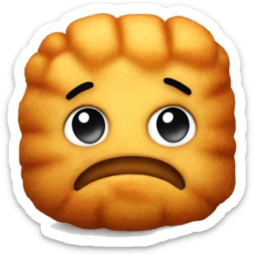 tater tot with a frown sticker