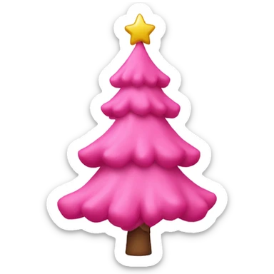Pink Christmas tree sticker