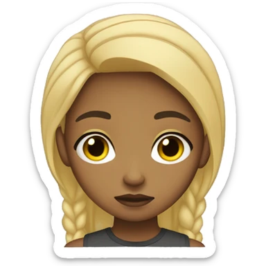 Lightskin black girl with blonde hair sad sticker