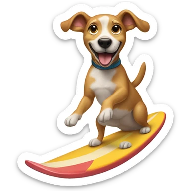 Dog on a surfboard  sticker