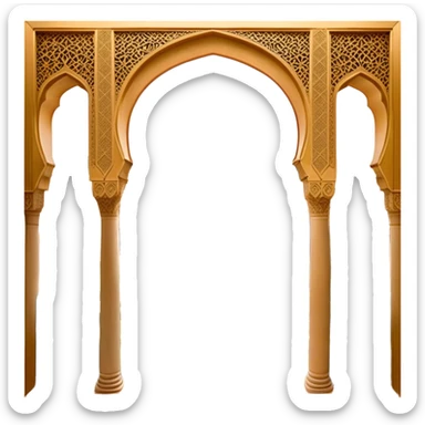 ​Cinematic Realistic Alhambra, depicted as a panoramic, zoomed-out view of the entire majestic Moorish palace complex with intricate arches, expansive courtyards, and lush gardens stretching into the distance, bathed in soft golden light that accentuates its opulent historical grandeur, sticker