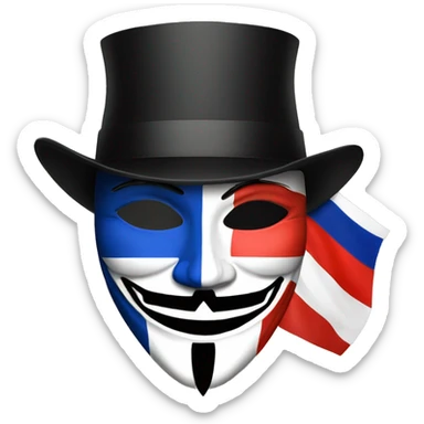 guy fawkes mask russian flag sticker
