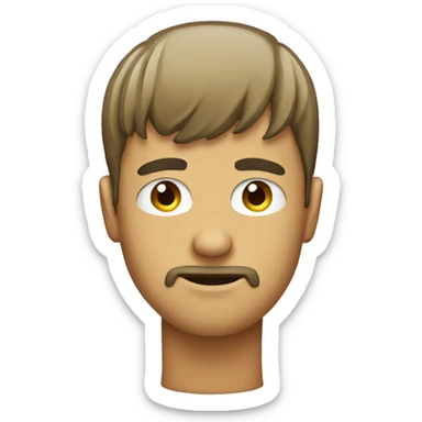 A guy with bangs that cover his eyes sticker