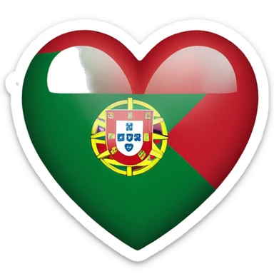 Heart but portugal flag inside sticker