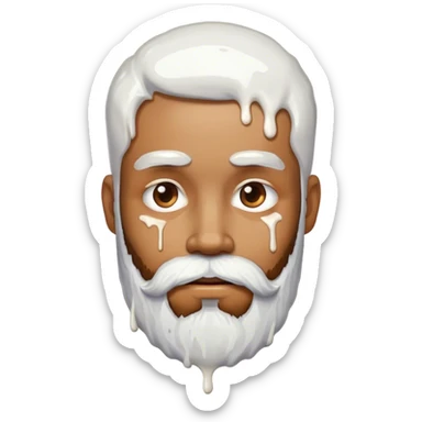 Bearded man dripping with white paint 
 sticker