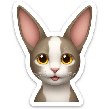 Un gato con orejas de conejo  sticker