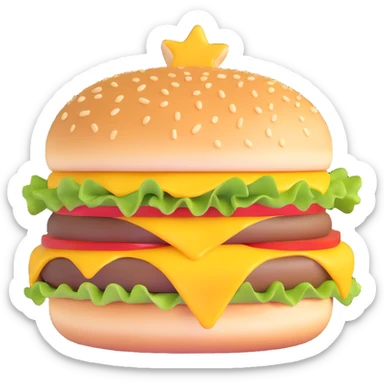 cheeseburger with a bite taken out sticker