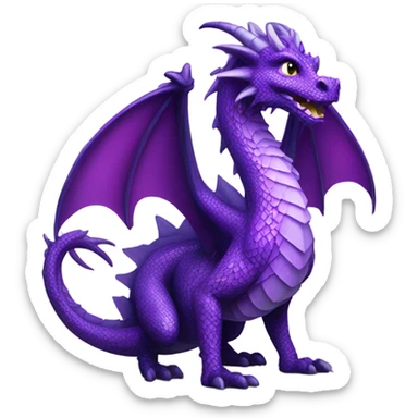 dragon with purple scales sticker