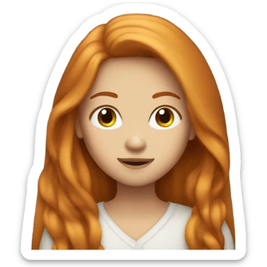 pretty-woman-with-long straigh ginger hair and asian eyes sticker