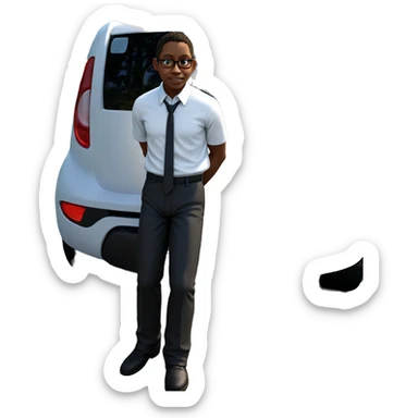 male in white shirt outdoors sticker