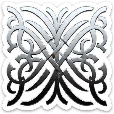 sorayama trible pattern chrome glossy sticker