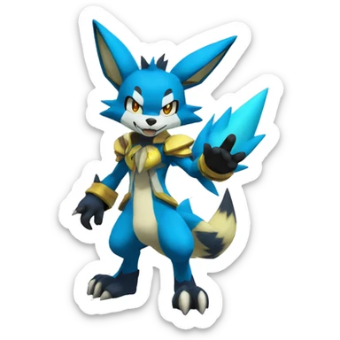 Lucario-Zeraora full body sticker