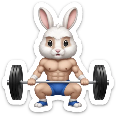  weightlifting rabbit sticker