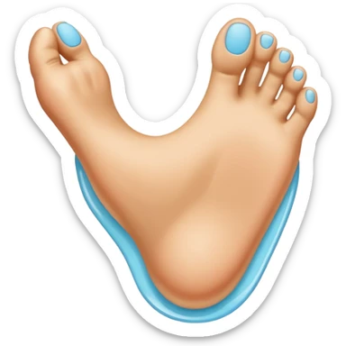 Attach a thumbs up emoji to where the toes are on a foot emoji   sticker