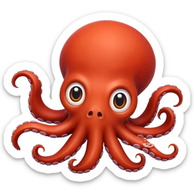 cute little octopus with red sticker