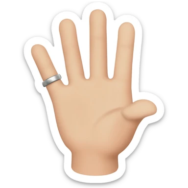 a hand with 3 open fingers and the last 2 fingers closed sticker