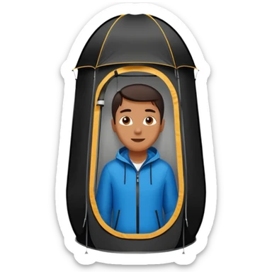 black Tall Oval Narrow Pop up one person tent  sticker