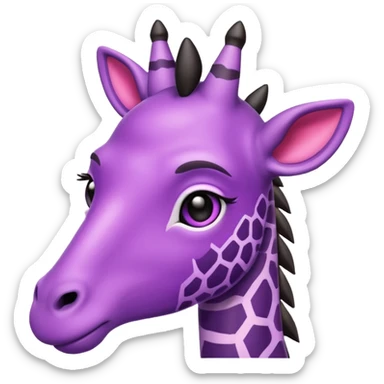 emoji de jirafa violeta con manchas rosadas  sticker